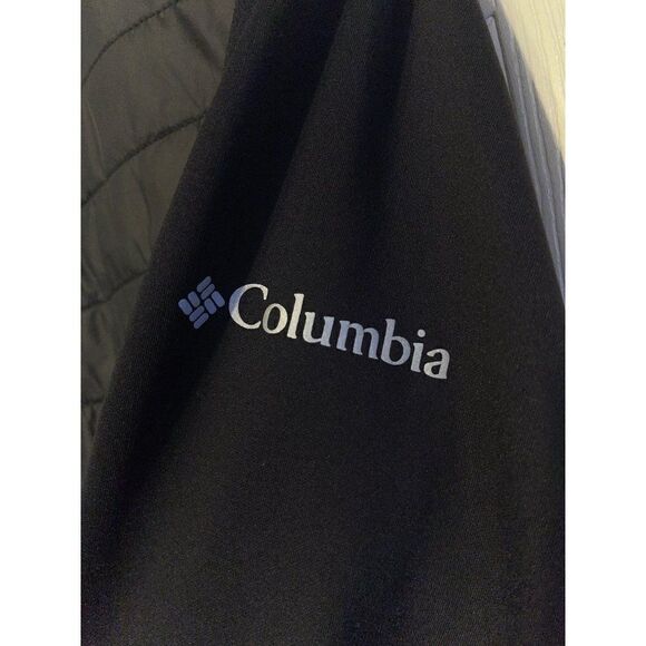 COLUMBIA Black Hooded Sports Jacket with Thumbholes Size Med - Picture 12 of 15